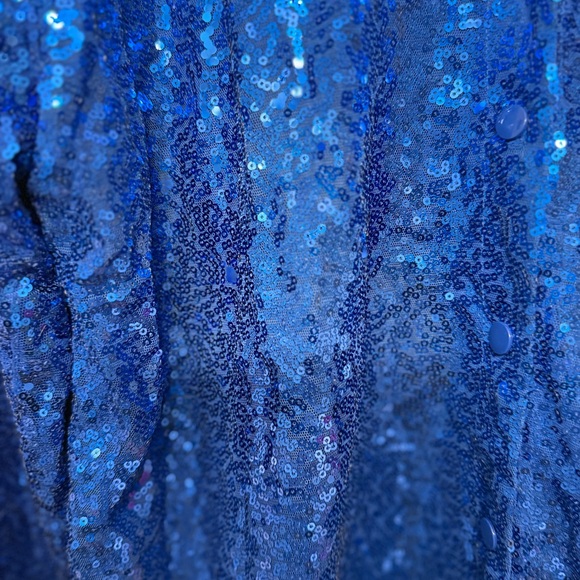 SEQUIN ROYAL BLUE TOP NWOT - Picture 3 of 5